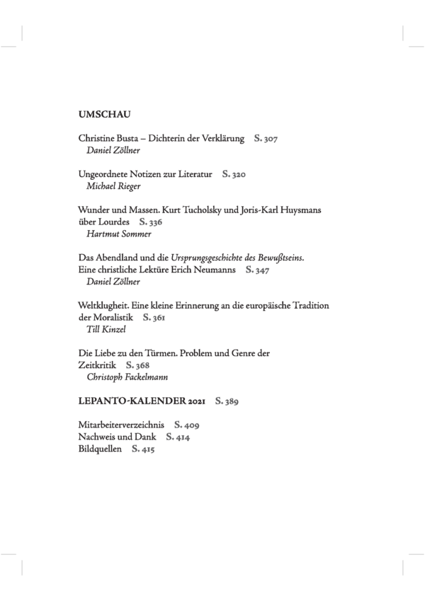 Lepanto-Almanach2021_final_adapt_Inhaltsverz_Seite_3 Fackelmann, Christoph; Kinzel, Till (Hrsg.): Lepanto-Almanach 2/2021