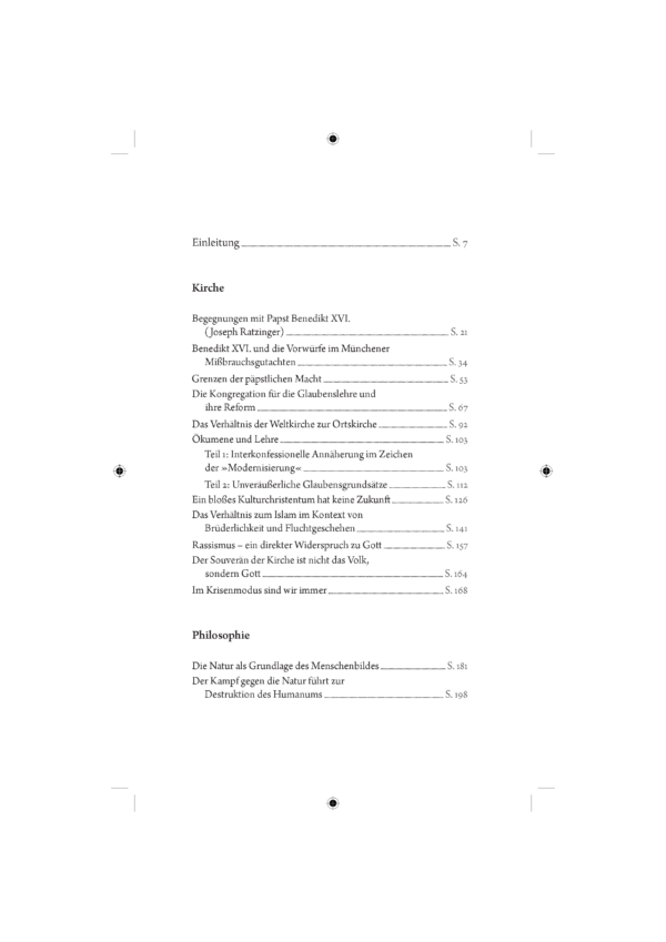 MuellerRilinger_Gespraech_Inhaltsverzeichnis_Seite_1 Müller, Gerhard Ludwig Kardinal; Rilinger, Lothar C.: Der Souverän der Kirche ist Gott. Gespräche über Kirche, Philosophie und Politik