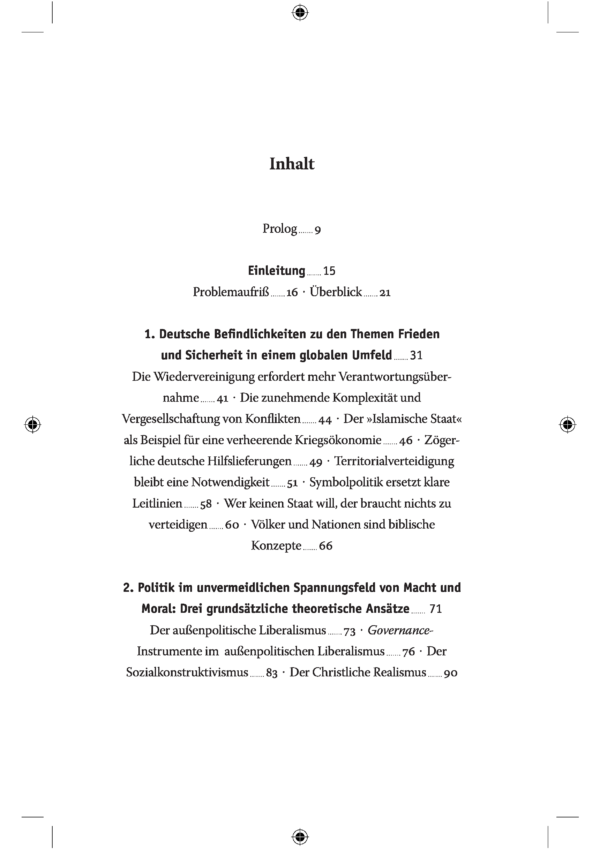 Rohde_Inhaltsverz_Seite_1 Rohde, Christoph: Das Kreuz und der Krieg. Prämissen einer realistischen katholischen Friedensethik