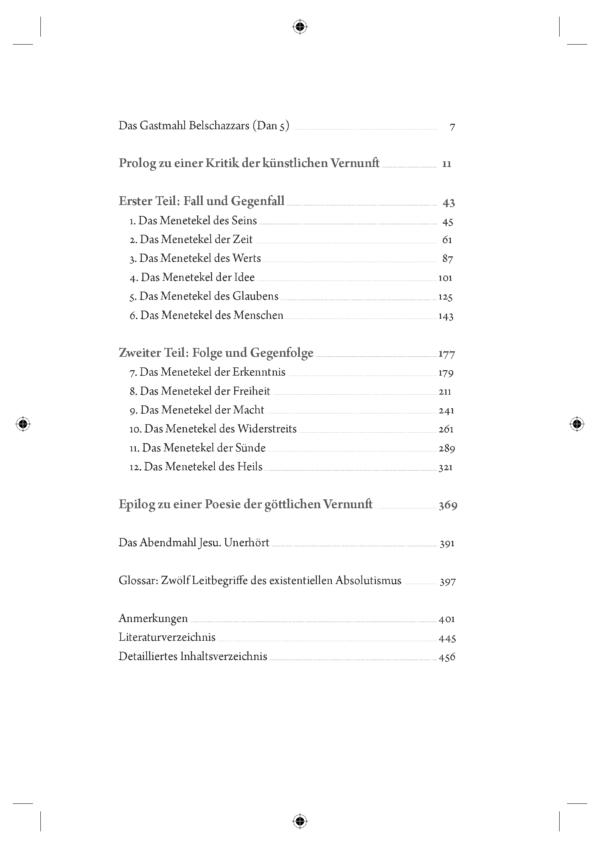 Steinmann_Kritik_Inhaltsverzeichnis Steinmann, Jan Juhani: Kritik der künstlichen Vernunft. Vorspiel eines Anathemas